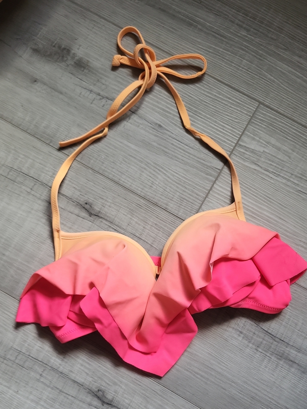 Victoria's secret pink and orange bikini top